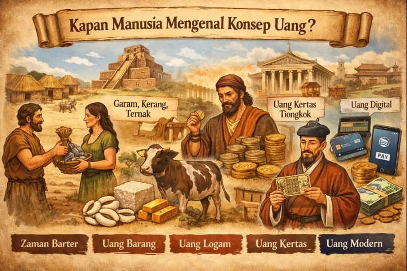 Kapan manusia mengenal konsep uang? Artikel ini membahas sejarah munculnya uang, perkembangannya, serta peran uang dalam kehidupan manusia secara mendalam.
