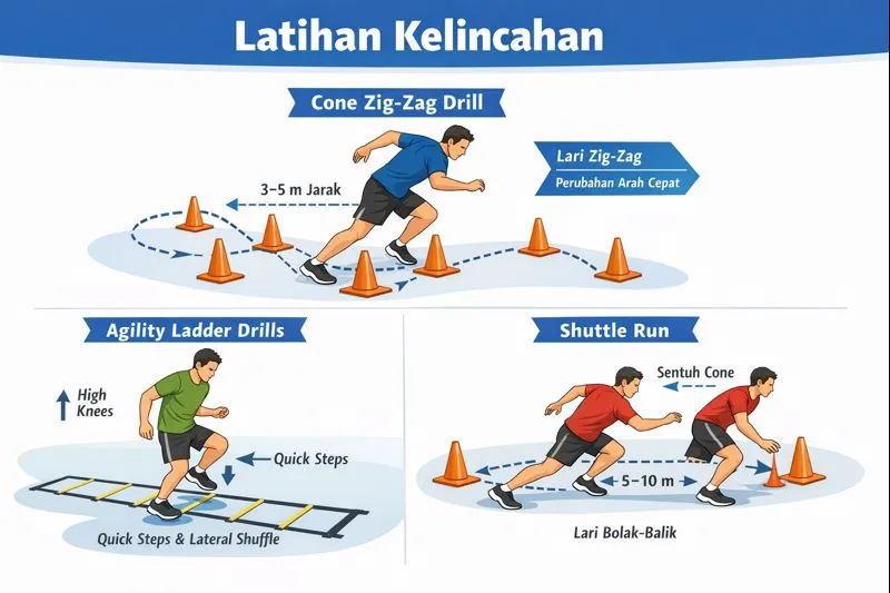 Panduan lengkap tentang Salah Satu Bentuk Latihan untuk Meningkatkan Kelincahan adalah contoh penerapan sehari-hari. Cocok untuk pelajar, pelatih, dan umum.